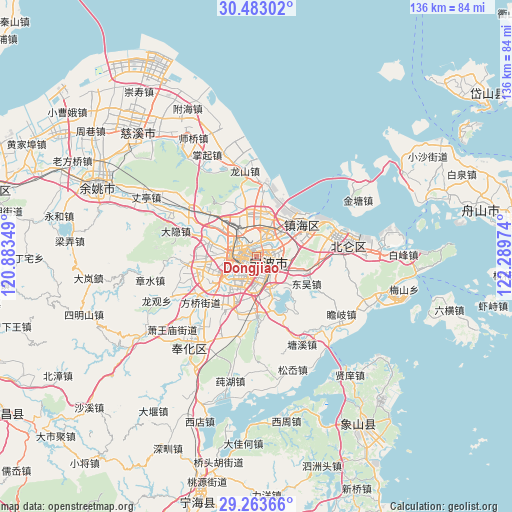 Dongjiao on map