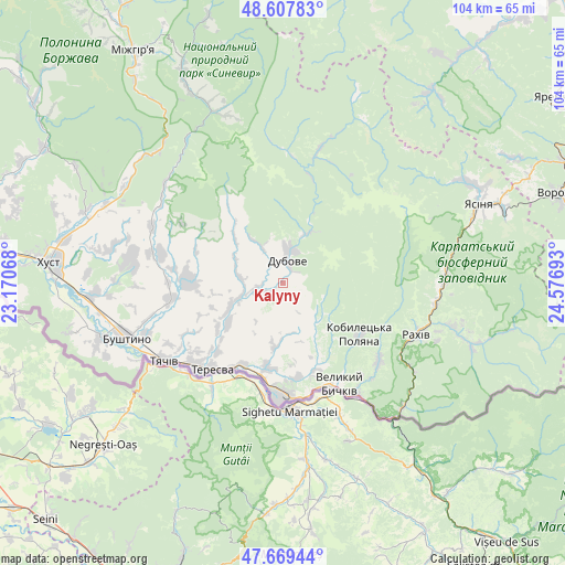 Kalyny on map