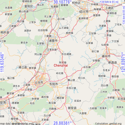 Chenzhai on map