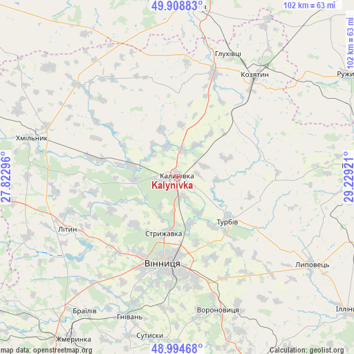 Kalynivka on map