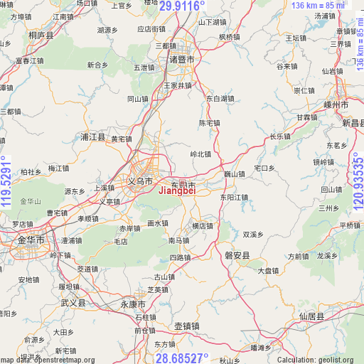 Jiangbei on map