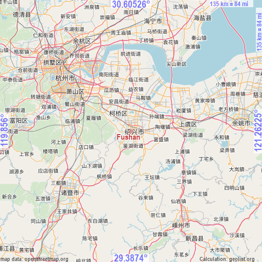 Fushan on map