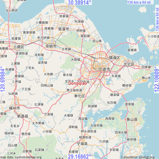 Dongqiao on map