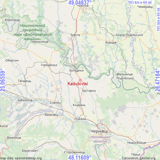 Kadubivtsi on map