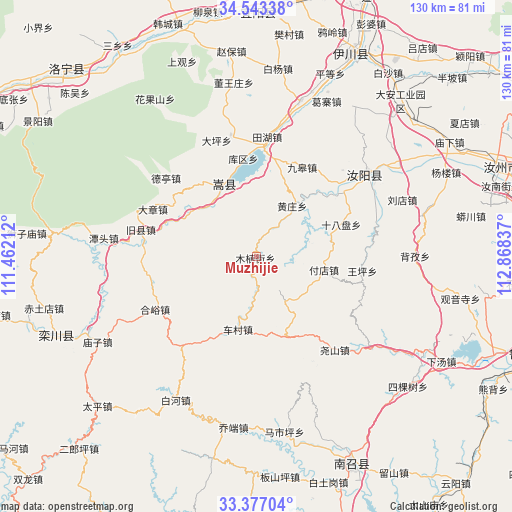 Muzhijie on map