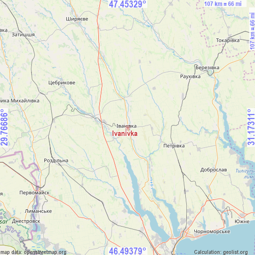 Ivanivka on map