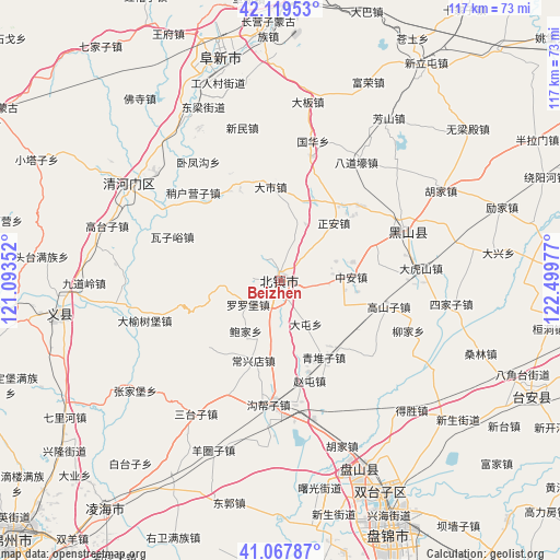 Beizhen on map