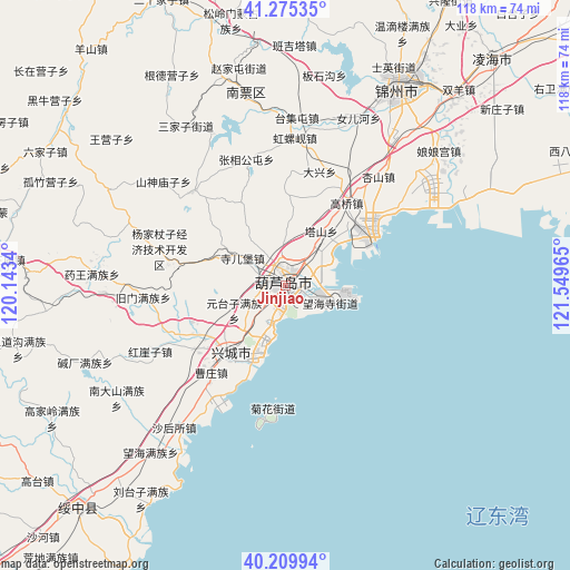 Jinjiao on map