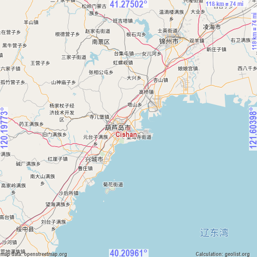 Cishan on map