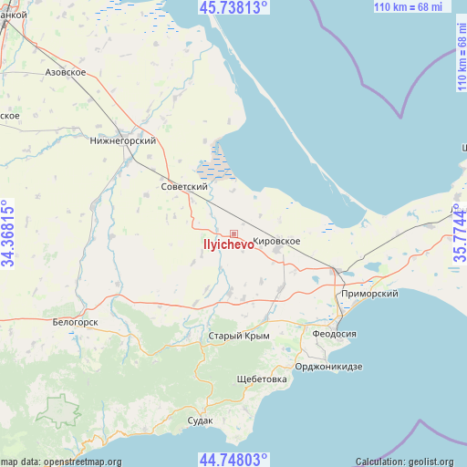 Ilyichevo on map