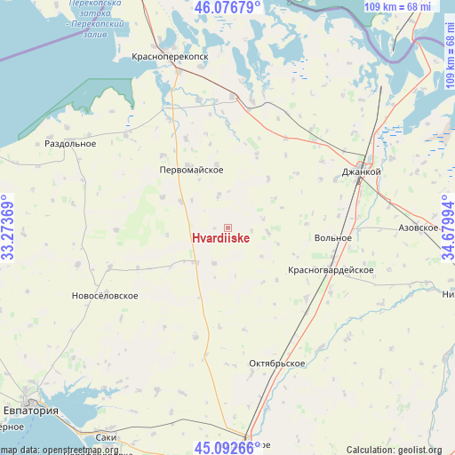 Hvardiiske on map