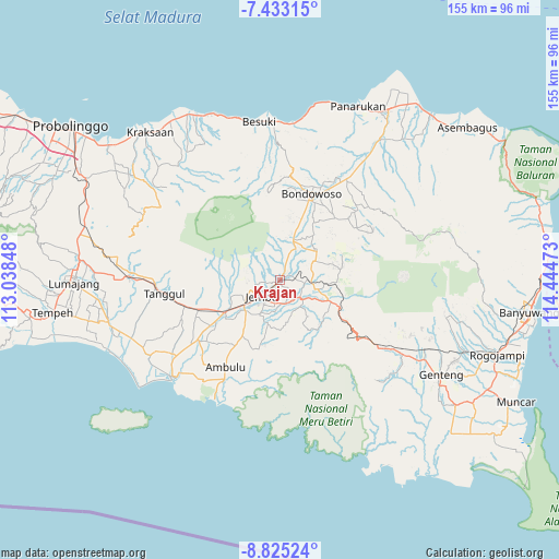 Krajan on map
