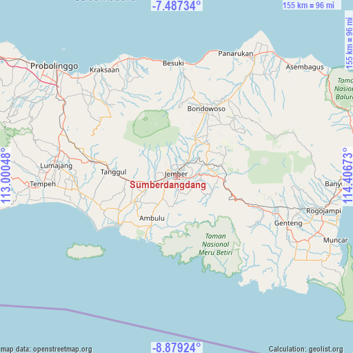 Sumberdangdang on map