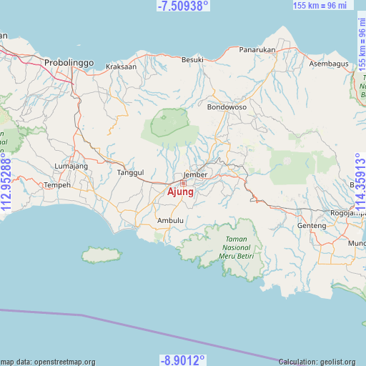 Ajung on map