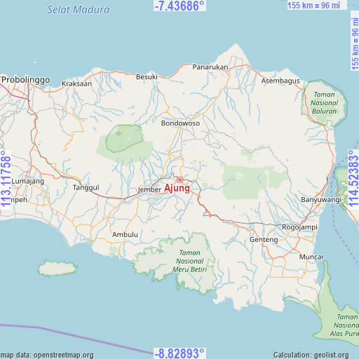 Ajung on map