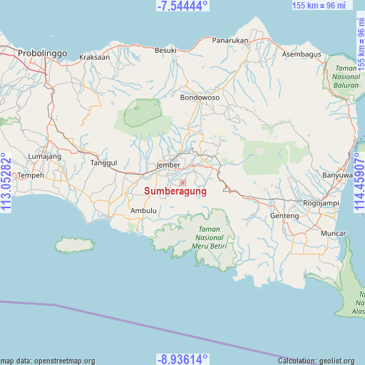 Sumberagung on map