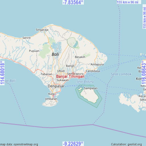 Banjar Tihingan on map