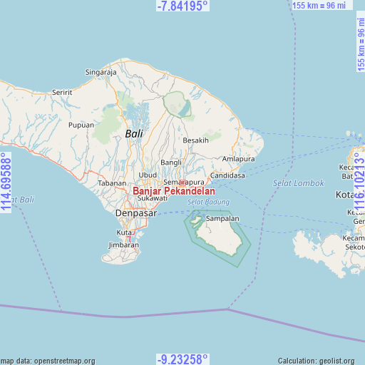 Banjar Pekandelan on map