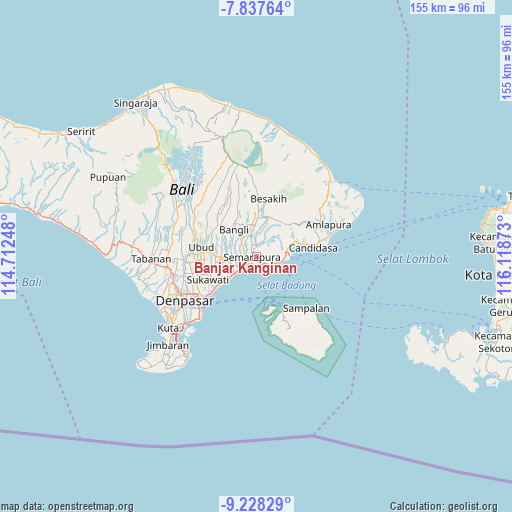 Banjar Kanginan on map