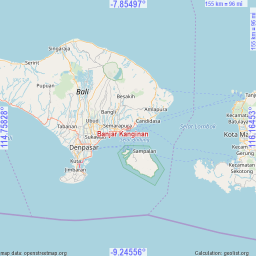 Banjar Kanginan on map