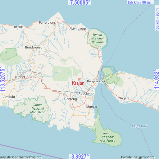 Krajan on map