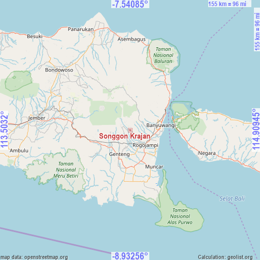 Songgon Krajan on map