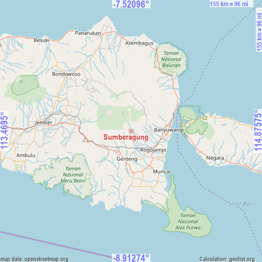 Sumberagung on map