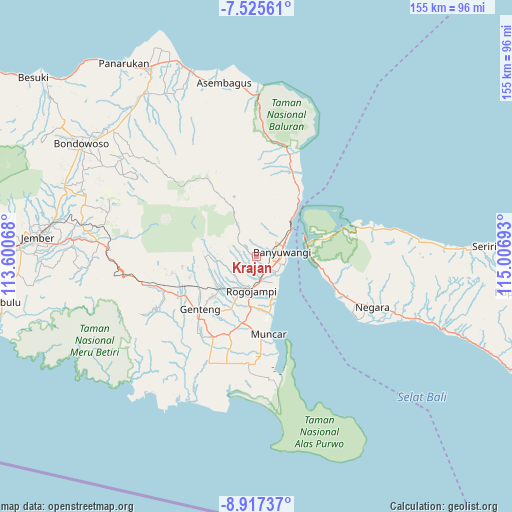 Krajan on map