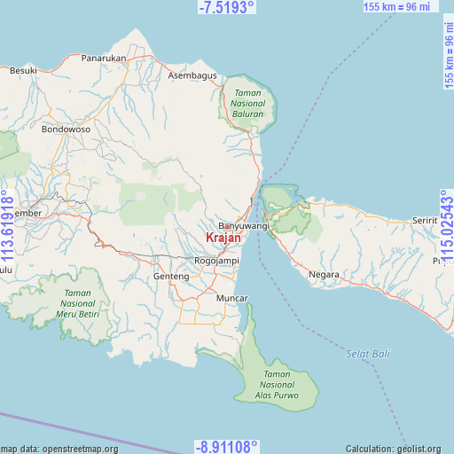 Krajan on map