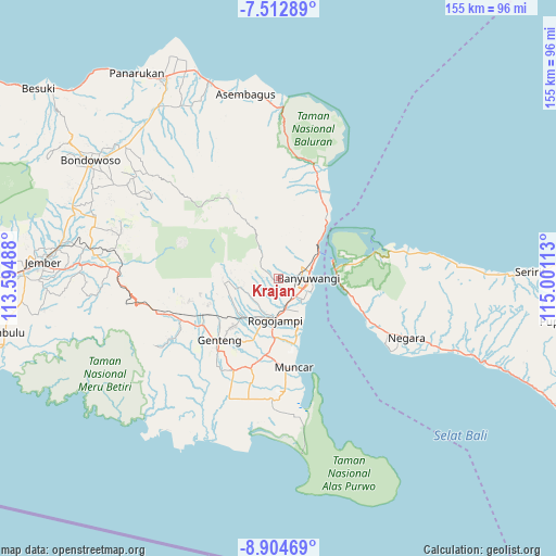 Krajan on map