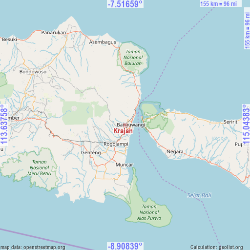 Krajan on map