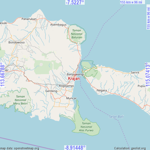 Krajan on map