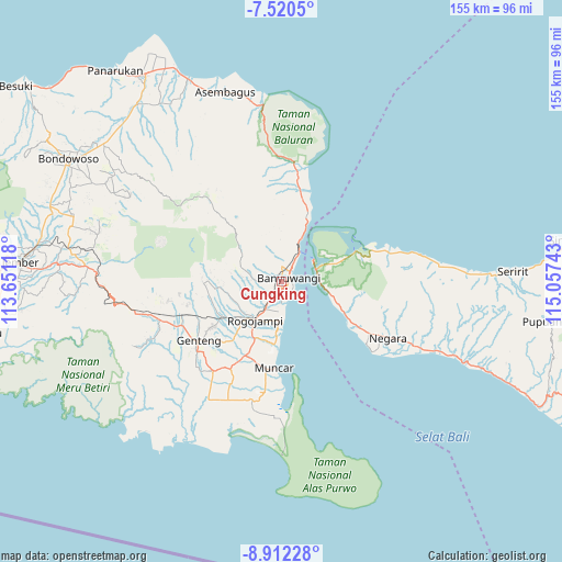 Cungking on map