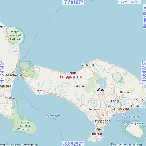 Tangguwisia on map