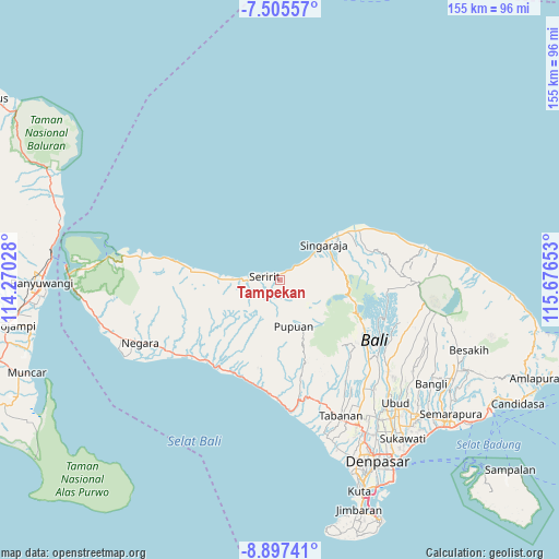 Tampekan on map