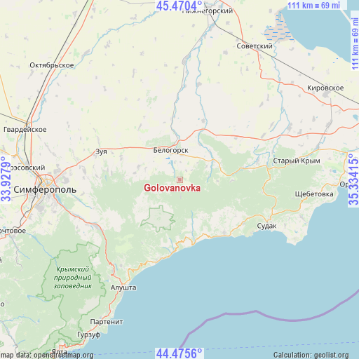 Golovanovka on map