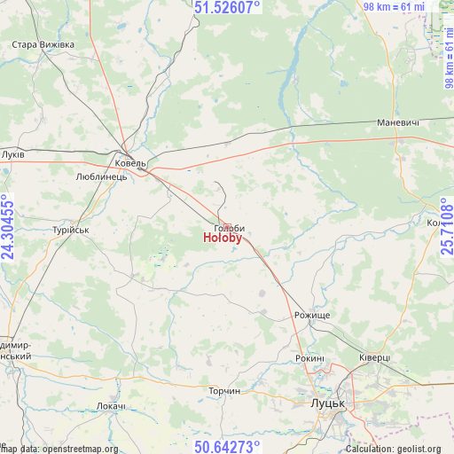 Hołoby on map