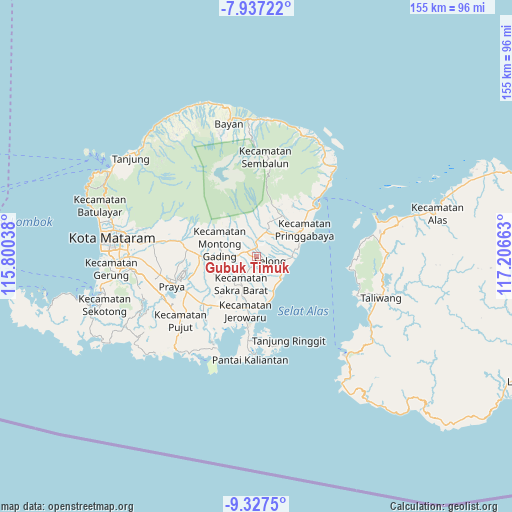 Gubuk Timuk on map
