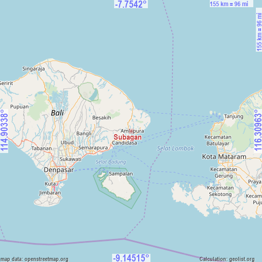 Subagan on map