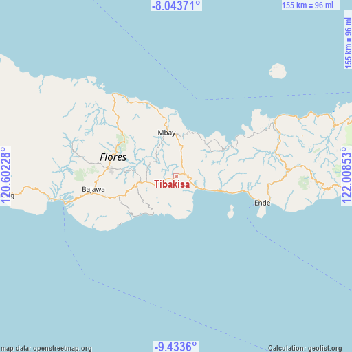 Tibakisa on map