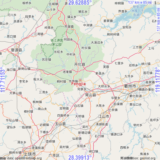 Fengjia on map