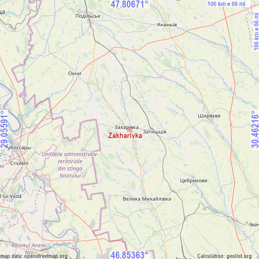 Zakharivka on map