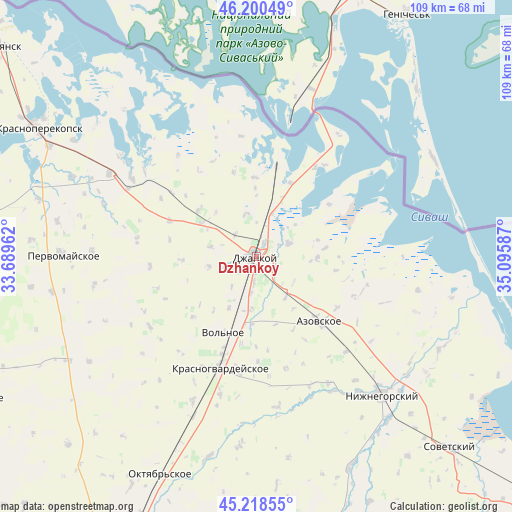 Dzhankoy on map