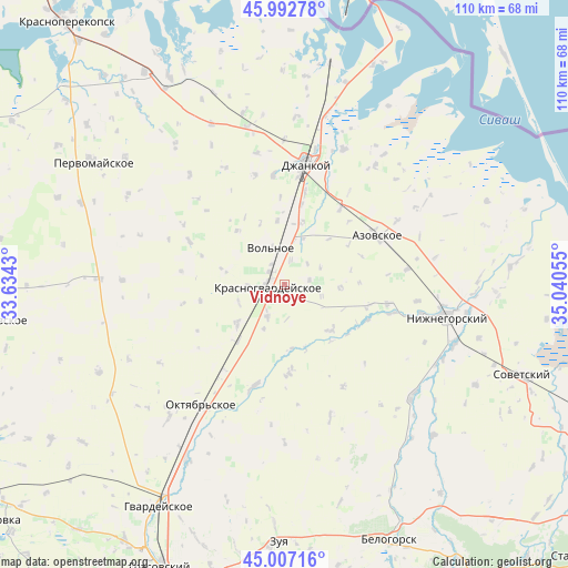 Vidnoye on map