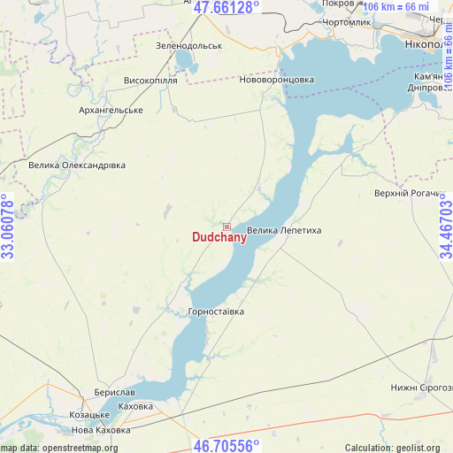 Dudchany on map