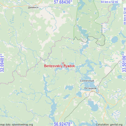 Berëzovskiy Ryadok on map