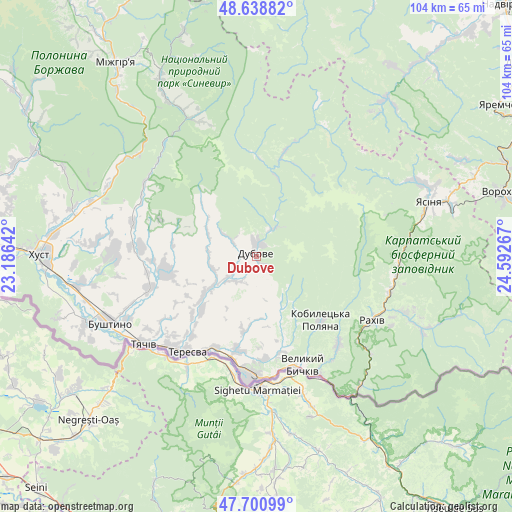Dubove on map