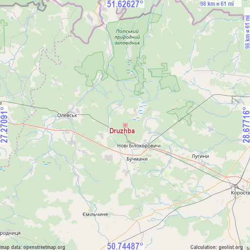 Druzhba on map