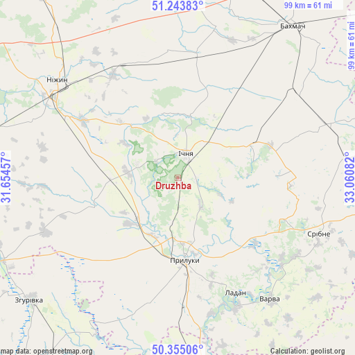 Druzhba on map