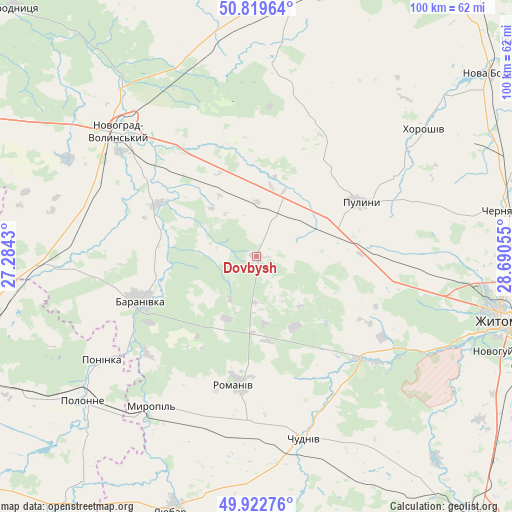 Dovbysh on map